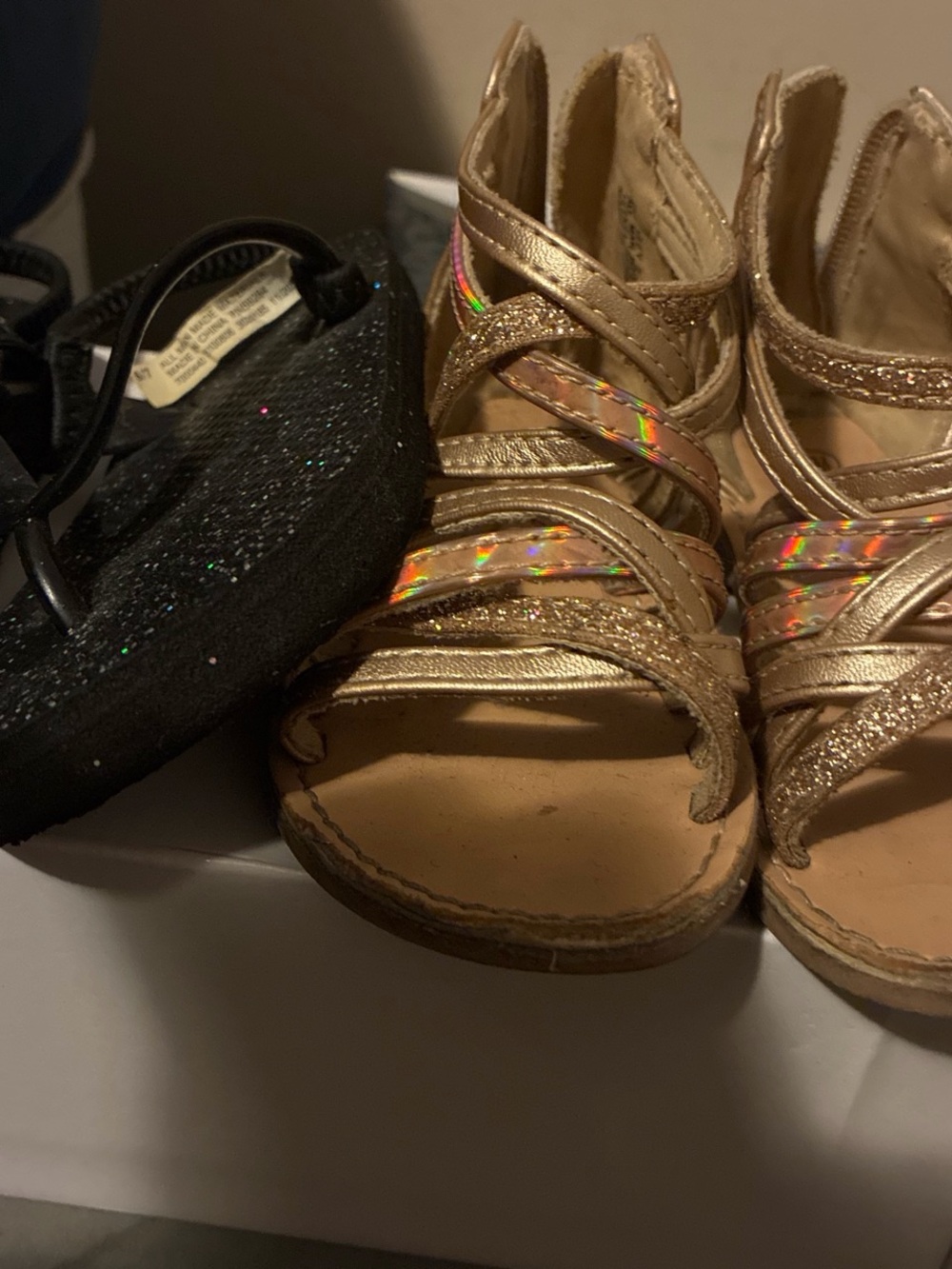 Girls' Metallic Gold Strappy Sandals - Kids Shoes